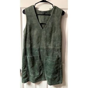 Maddy K. Suede V-Neck dress